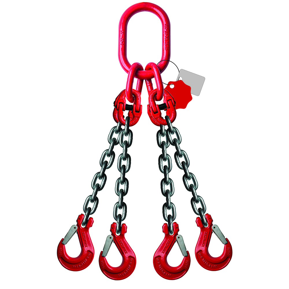 4 Strang Anschlagkette - GK 8 -	4/6- ohne VK- Gabelkopfhaken