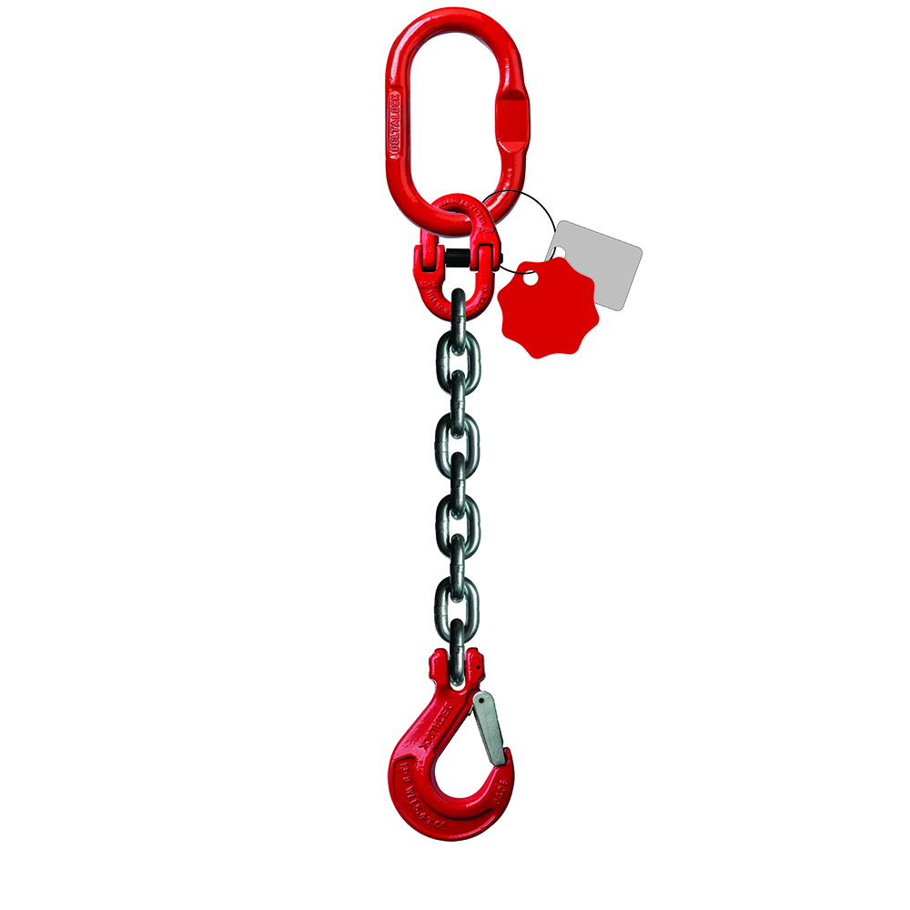 1 Strang Anschlagkette - GK 8 -	1/6- ohne VK- Gabelkopfhaken